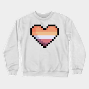 Pixel Lesbian Flag Heart Crewneck Sweatshirt